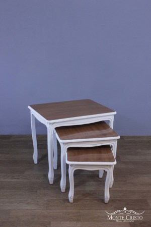 Mesa lateral Ninho branco provençal pé chipandelle7